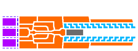 Diagram of a large, bulky and blocky gun.