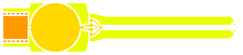 Diagram of a large angular. Its middle is thick, its back is thinner, and its barrel is relatively thin.